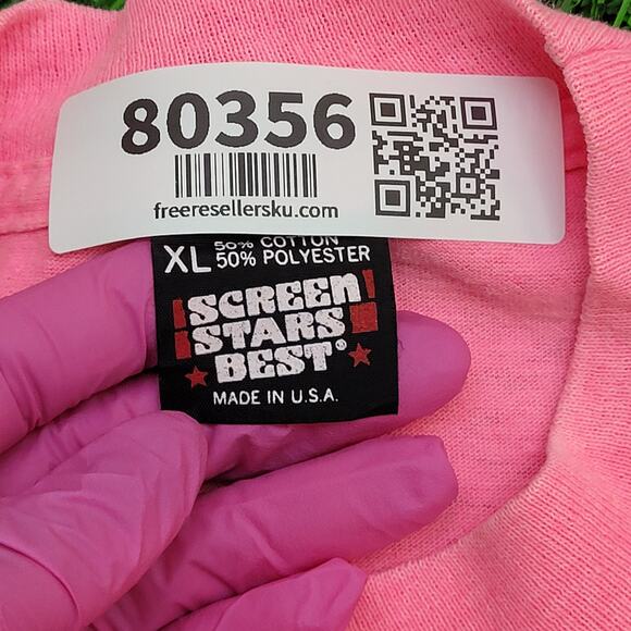 Vintage 90s Funny Sun-Bathing Shirt Womens XL 21x26 Pink USA - Picture 7 of 16